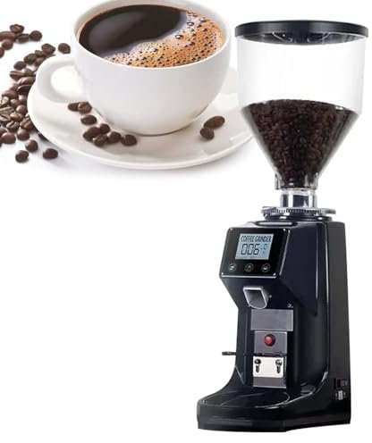 Macinacaffè A Macine Piatte A Basso Rumore, 19 Impostazioni Di Macinatura, Macinacaffè Elettronico Per Caffè Espresso Commerciale, Con Touch Screen, Macchina Per Caffè Professionale,Black-500G