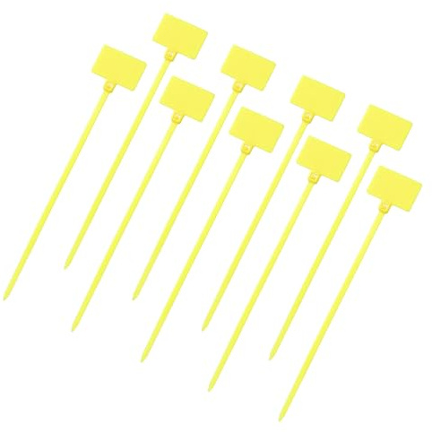 sourcing map 100 etiquetas marcadoras para cables, etiquetas de nailon para cable de 6.3 pulgadas, etiquetas de alambre autoblocantes para marcar organización, color amarillo