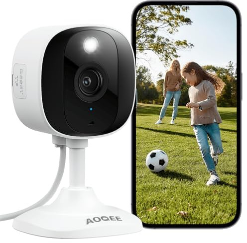 AOQEE 2K Hundekamera mit App - 2,4 GHz Haustierkamera mit App und Sprechen per Handy für Katzen/Cat/Pet/Dog Camera, 2-Wege-Audio, Farbnachtsicht, SD/Cloud-Speicher, C1