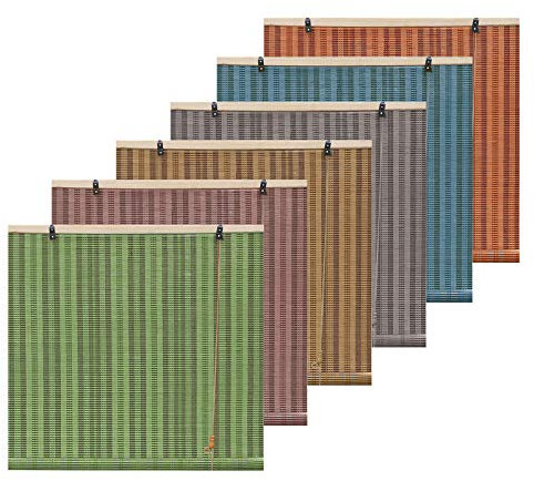Tenda da doccia personalizzabile in bambù, tasso di ombreggiatura del 70%, splendide tende in bambù in legno verde, arancione, viola scuro, grigio, blu, perfetta per privacy e stile