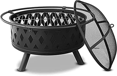 ZJFHEYUO Bracieri da Esterno, riscaldatori, Barbecue, braciere, braciere a Legna, braciere da Giardino con griglia G