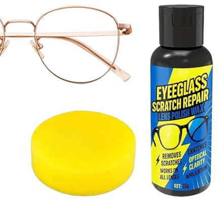 Lens Scratch Remover, Watch Screen Cleaner with Sponge, Polish Scratch Remover for Glass Watch Crystals, Scratches Removers Repair Tool, Glasses Polish, Great for Glasses Clocks and Screens