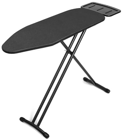 Duwee 13x38 Ironing Board with Heat Resistant Cover and 10mm Foam, Ironing Boards Full Size with Silicone Steam Iron Rest, Adjustable Height,Heavy Sturdy T-Legs,Black