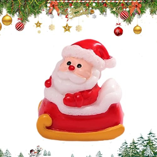 Mini figura de Papá Noel – Decoración de figura de estante de Navidad – Decoración de Papá Noel de escritorio de Navidad para el salpicadero del coche, jardín, mesa de comedor, estante de noche