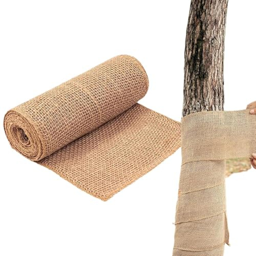 Baumschutz – Jute-Frostrolle, wiederverwendbare Jute-Abdeckung, wetterbeständiger Pflanzenschutz, atmungsaktives Gartenwickel, umweltfreundliches Material, Winterstammisolierung für Gewächshaus