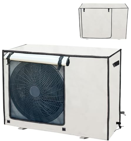 Sunsiou Klimaanlagenabdeckung Außen 74x26x54cm, Abdeckung für Klimaanlage mit Schnalle, Wasserdichtes Oxford 600D-Gewebe, Wetterfest, Staubdicht, UV- und Schneeschutz