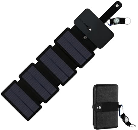 Yplkm Cargador Solar para Teléfono - Panel De Carga para Móvil Portátil E Impermeable - Cargador Plegable para Smartphone | para Casa Exterior Coche Autocaravana Senderismo Exploración Viaje