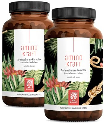 NATURTREU® Aminosäuren Komplex hochdosiert - 360 vegane Amino Tabletten | mit je 1000 mg pro Tagesdosis mit 12 verschiedenen Aminosäuren - EAA Pattern Presslinge