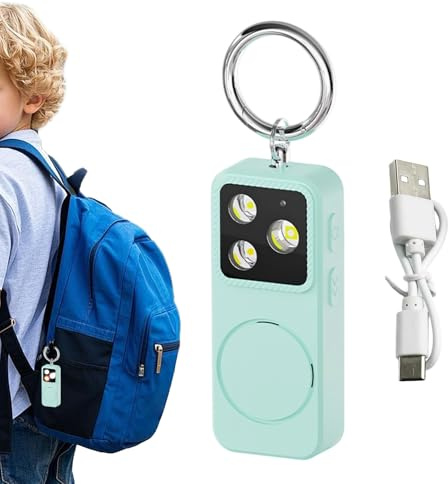 Alarma De Seguridad,con Luces LED Recargable 150 dB | Fuerte para Protección Segura y Alarma Personal | para Mujeres Niños Mayores Estudiantes Viaje Diario Mochila Cinturón y Bolsillo