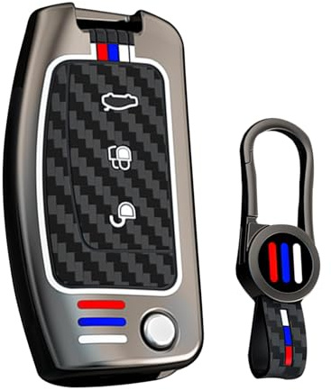 VAPORVERSE Autoschlüssel Hülle für Ford Fiesta Focus MK2 Mondeo MK4 Tourneo Courier C-Max B-Max Ecosport, Auto Schlüsselgehäuse Tastenfeld Schlüsselhülle Cover Autoschlüssel Tastenfeld,A