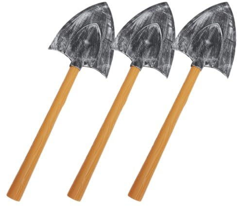 minkissy Lot de 3 Pelles Nain en Plastique Légères, Accessoires de Déguisement Halloween, Jouets Décoratifs pour Fêtes, Cosplay et Spectacles, Fausses Pioches Amusantes pour Jeux