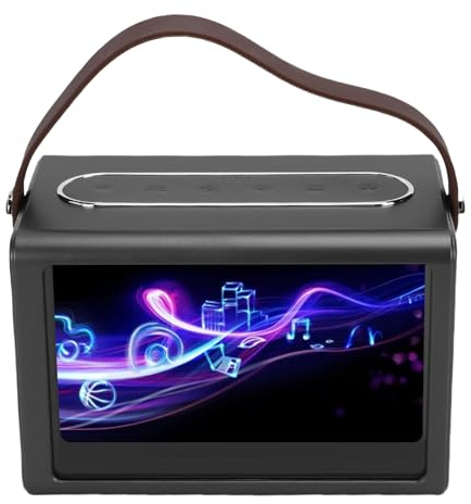Eminchu Tragbare WiFi 5.4 Karaoke-Maschine, 2 Kabellose Mikrofone mit Songtext-Anzeige für Zuhause, Partys, Camping Im Freien