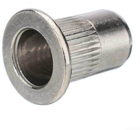 50 Stück Blindnietmuttern M5 M6 M8 M10 aus 304 Edelstahl, Flachkopf Gewindeeinsätze für Blech und Rohr, Silber(M6)
