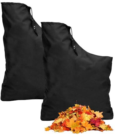 YEDPGUE 2 Pezzi Sacchetto per Soffiatore Foglie, Sacco di Ricambio Universale in Oxford 420D Impermeabile 63×45cm, Resistente all'Usura e allo Strappo, per Aspirafoglie Giardino (Nero)
