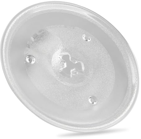Suysion Mikrovågsugnstallrik 27 cm, vridbar glasplatta 270 mm ersättning | 270 mm glas-roterande platta som reservdel för mikrovågsugnar, slät glasplatta, kontrollera diameter och inspelning i förväg.