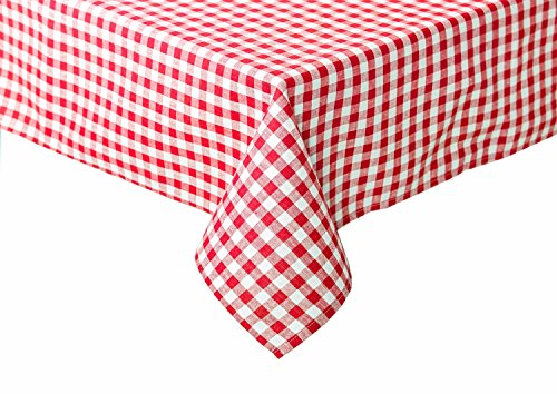 texpot Landhaus Tischdecke 130 x 250 cm rot-weiß kariert 100% Baumwolle