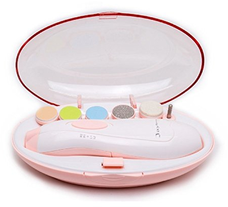 Elektrischer Nageltrimmer für Babys, Nagelfeile von Jaybva, elektrisch, sicher, automatisch, für Neugeborene, Kleinkinder, Zehen, Fingernägel, Pflege, mit Ersatz-Aufsätzen