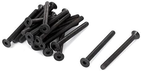 sourcing map 20 Stück M3 x 35 mm Senkkopfschrauben Innensechskant Flachkopf Senkkopfschrauben Senkschrauben Schwarz | Flachkopf Innensechskantschraube Senkschrauben