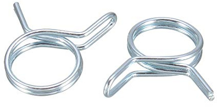 uxcell Double Wire Spring Hose Clamp 10mm Inner Dia Fit 10.5-11.5mm OD Hose Fuel Line Silicone Tube Spring Clips Zinc Plated 10Pcs