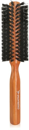 SUNBIRD 100% Boar Bristle Round Hair Brush with Natural Solid Wood Handle, Anti-Static Professional Styling Brush for Blow Drying, Curling, Smoothing Frizz, Scalp Massage & All Hair Types (2.0 Inch)