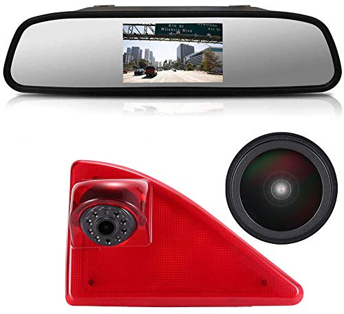 Dynavsal 4.3'' Rückspiegel Monitor + 1280 * 720 Pixel 1000TV Linien HD Nachtsicht Bremsleuchte Rückfahrkamera für Opel Vauxhall Movano ab 2010/Renault Master ab 2010/Nissan NV400 ab 2010