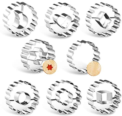 O-Kinee Lot de 8 Emporte Piece Patisserie, Noël Moule Biscuit, Emporte-pièces en Acier Inoxydable pour Gâteau Fondant Biscuit Cookie Pâtisserie