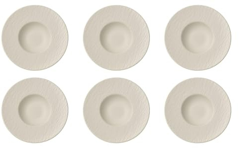 Villeroy & Boch Manufacture Rock Blanc 6er Set Pastateller weiß D. 28cm Porzella
