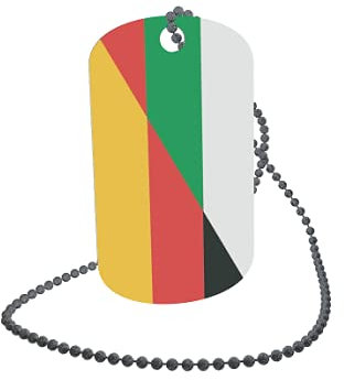 U24 Dog Tag Erkennungsmarke ID Tag an Kette Flagge Bulgarien-Deutschland Alu 30 x 50 mm