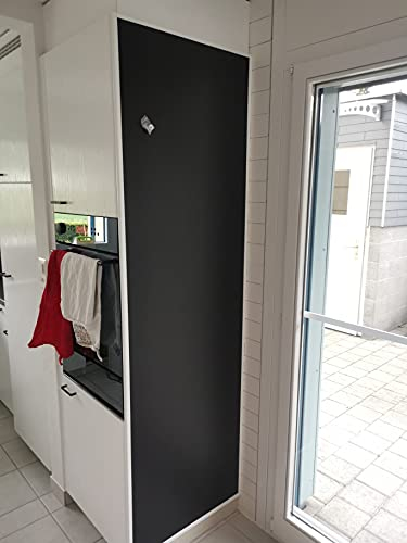Premium- Tafelfolie Whiteboardfolie Magnettafel für Magnete - verschiedene Größen - Selbstklebende magnetische Schrankfolie Schwarz - inkl. Kreidestift + 10 Neodym-Magnete (160x40)