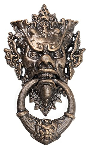 Moritz Türklopfer Teufel Devil Brone Antik Stil Gusseiesen Rustikal Türklingel Door Knocker Barock Türglocke Haustür Türdekoration Türgong