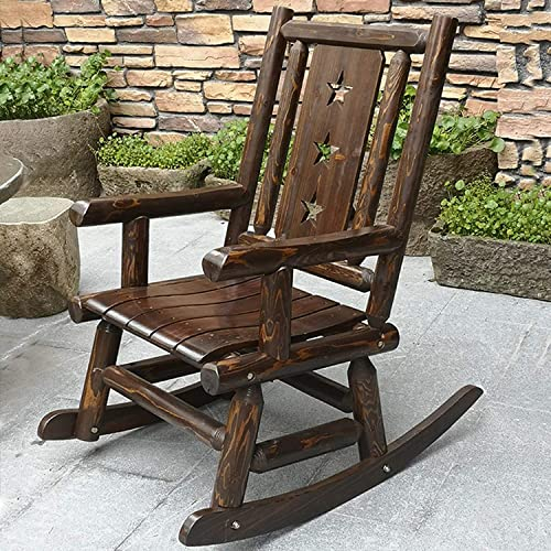 UPMSK Gartenmöbel Schaukelstuhl Holz Antik American Country Style Erwachsene Garten Schaukelstuhl Sessel(Color:C)