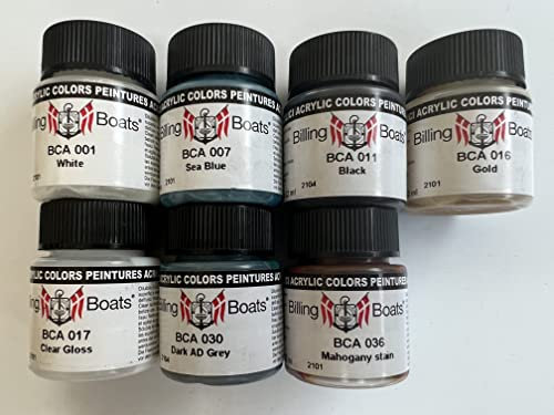 Generico PACK ACRYLIC COLORS FOR PAINTING BOAT BILLINGBOATS BB600 BLUENOSE