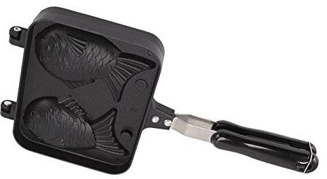 Pancake Maker Pan, Japanese Fish Shaped Frying Pan Dual Side Pancake Pan Cooker Evenly Heated Nonstick Egg Roll Mold Flip Frying Pan for Kitchen Baking 7.1x5.5x1.4inch