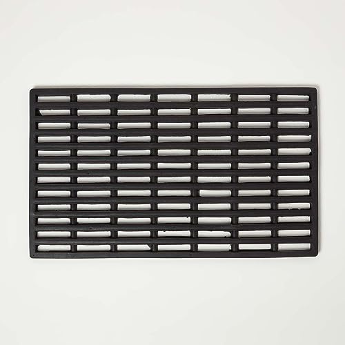 HOMESCAPES Outdoor Fußmatte 61x38 cm, wetterfeste Gummi-Matte für Außenbereiche, rutschfeste Türmatte wasserdurchlässig