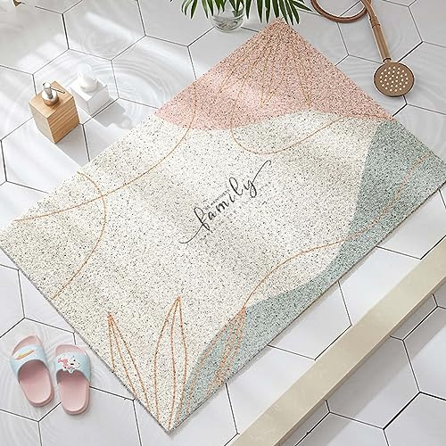 PALVJIE Rutschfeste Luffa-Duschmatte, 60 x 120 cm, Braun, PVC, rechteckig, Badematte