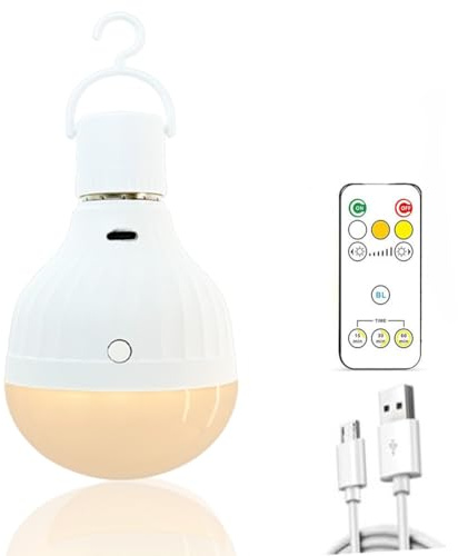 EBILUN Bombillas De Emergencia Recargable E27 Lámpara LED Con Control A Distancia 8W 800LM Lámpara De Bulbo Para Iluminación Doméstica Y Exterior