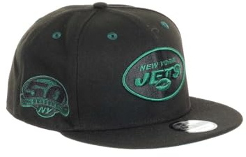 New Era New York Jets NFL Team Colour 50 Seasons Sidepatch Black 9Fifty Snapback Cap - One-Size