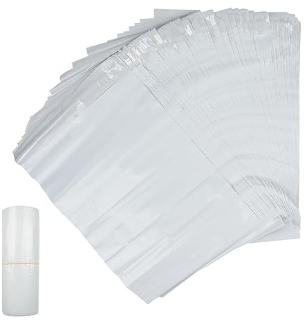 Bolsas de Envío - Sobres Autoadhesivos Blancos, Resistentes al Agua y al Desgarro, Ideales para Ropa y Envíos Logísticos (38x52 cm, 100 Piezas)