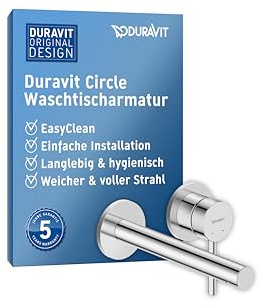 Duravit Circle Waschtischarmatur, Unterputz, Wasserhahn Bad, Armatur Waschbecken, Chrom