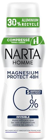 Narta Deodorant homme invisible magnesium protect 48h - Le flacon de 100mL