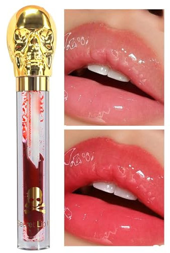 ZHUMCCY Totenkopf Lipgloss Mehrzweck Blush Stick Flüssig Make Up Wasserfester Flüssiger Lippenstift Long Lasting Lipgloss Für Frau Halloween Beauty Tools