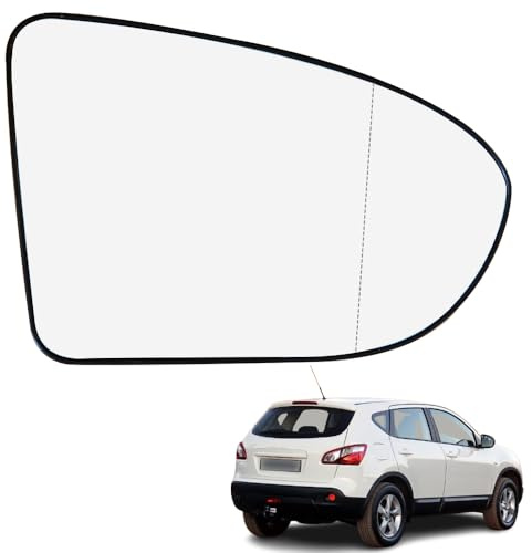 Ruolin Vetro Specchietto Retrovisore Destro, Vetro Specchio Retrovisore Esterno Auto Compatibile con Qashqai J10 NJ10 2007-2013