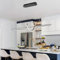 Suspension Luminaire Chambre Dimmable avec Télécommande, Lustre Salon Long Moderne Hauteur Réglable, LED Lampe de Salle à Manger Noir, Éclairage de Plafond pour Cuisine Restaurant Bureau L100cm