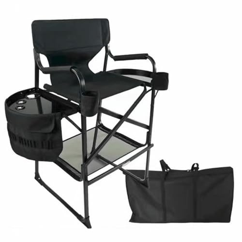 Regiestuhl Klappbar, Schminkstuhl Regiestuhl Mit Beistelltisch Und Seitentaschen, Klappbarer Aluminium-Make-Up-Stuhl, Regiestühle, Klappstuhl, Angelstuhl Für Make-Up Artist, Camping Chaise