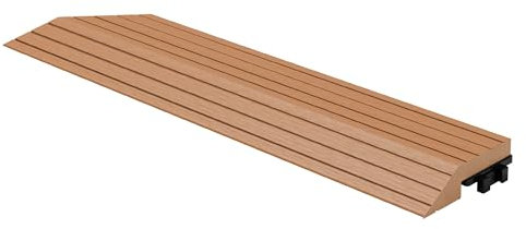 ML-Design Profilo Angolare Sinistro WPC 38x2x7,5 cm Marrone Chiaro – Finitura per Pavimenti da Esterno Effetto Legno Antiscivolo con Drenaggio Resistente UV Facile da Montare per Terrazze e Giardini