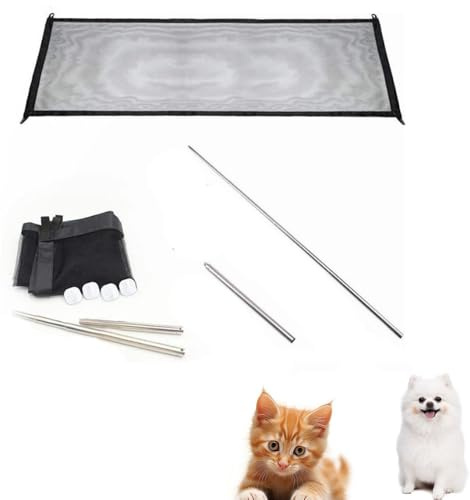 Armastuse Treppenschutzgitter TüRschutzgitter Ausziehbar, FüR Kinder, Katzen Und Hunde, Geeignet FüR Innen AußEnbereich, 110 * 72cm,Schwarzer