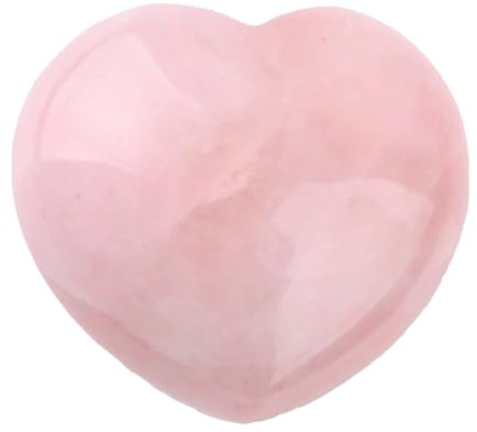 MKEAWWU Rosenquarz Herz 1 Stück 45Mm, Großer Rosa Kristall Edelstein, Reiki Heilstein, Handschmeichler, Geschenk Für Frauen Zu Valentinstag, Muttertag, Jahrestag