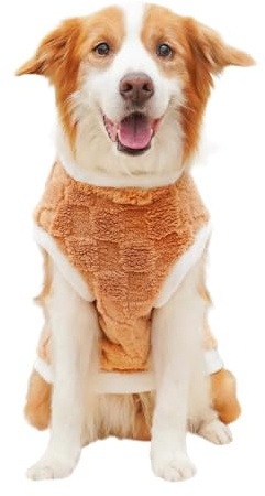 Aurafly Vêtement d'hiver pour Chien, Manteaux pour Chiens pour Temps Froid, Doux et Confortable Chandail d'hiver, Gilet Chaud pour Chiens de Moyenne et Grande Taille (Marron, 6XL)