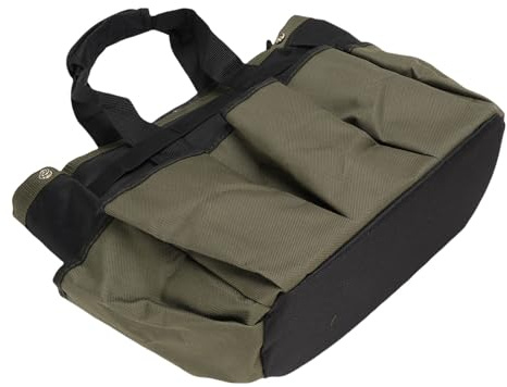 SUPYINI Sac à outils de jardin en tissu Oxford 600D avec fond en panneau PE, plusieurs poches compartiments pour l'extérieur, sac de jardinage résistant à l'humidité, vert