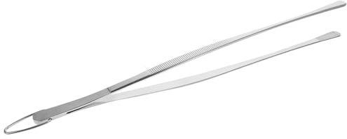 Angoily 12-Inch Stainless Steel Kitchen Tweezers Hook, Precision Food Picking Cooking Tongs, Reusable Chef Tweezers for Cooking and Serving